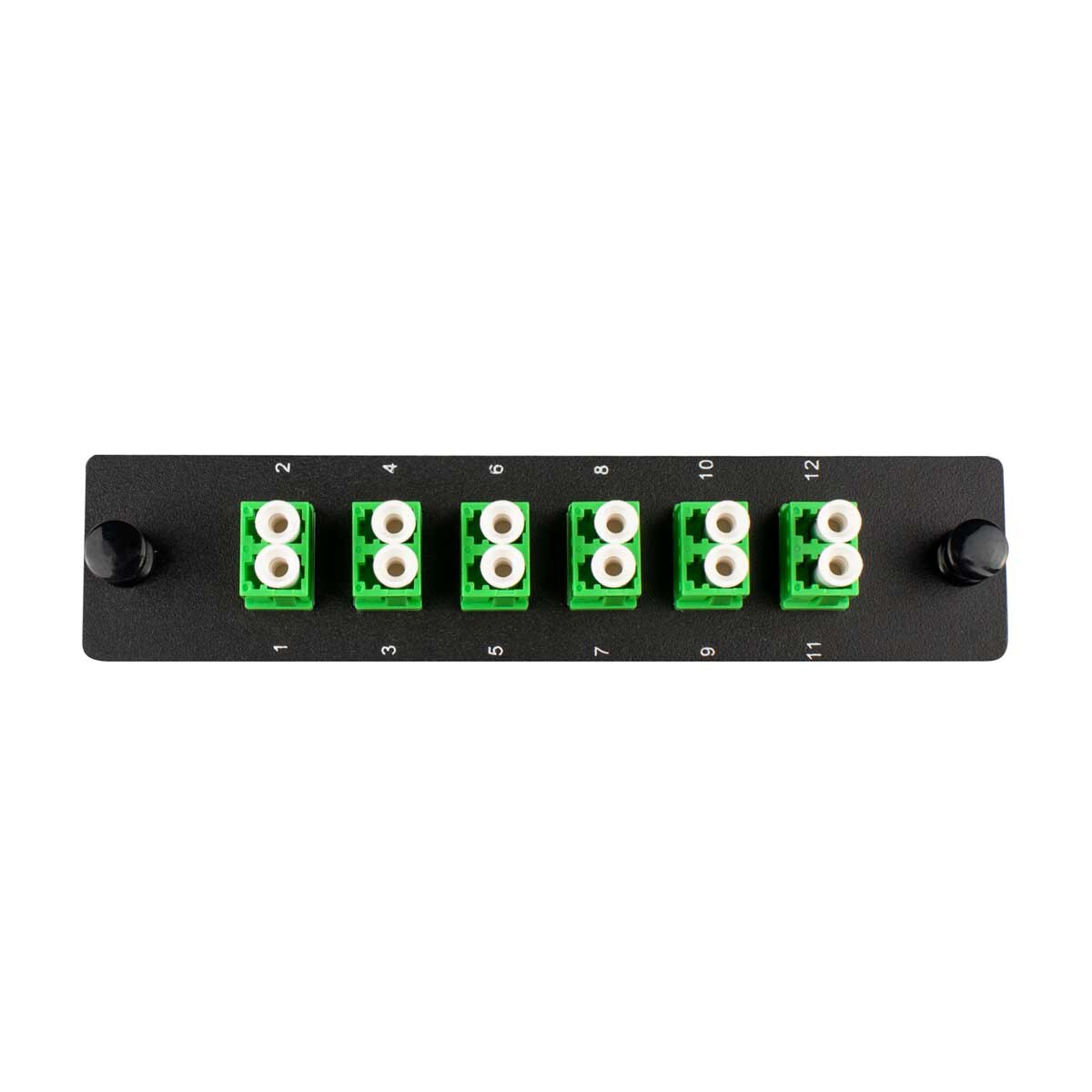 Adapter Plate, 12 Fiber, Duplex, LC/APC, 9 µm OS2, Green